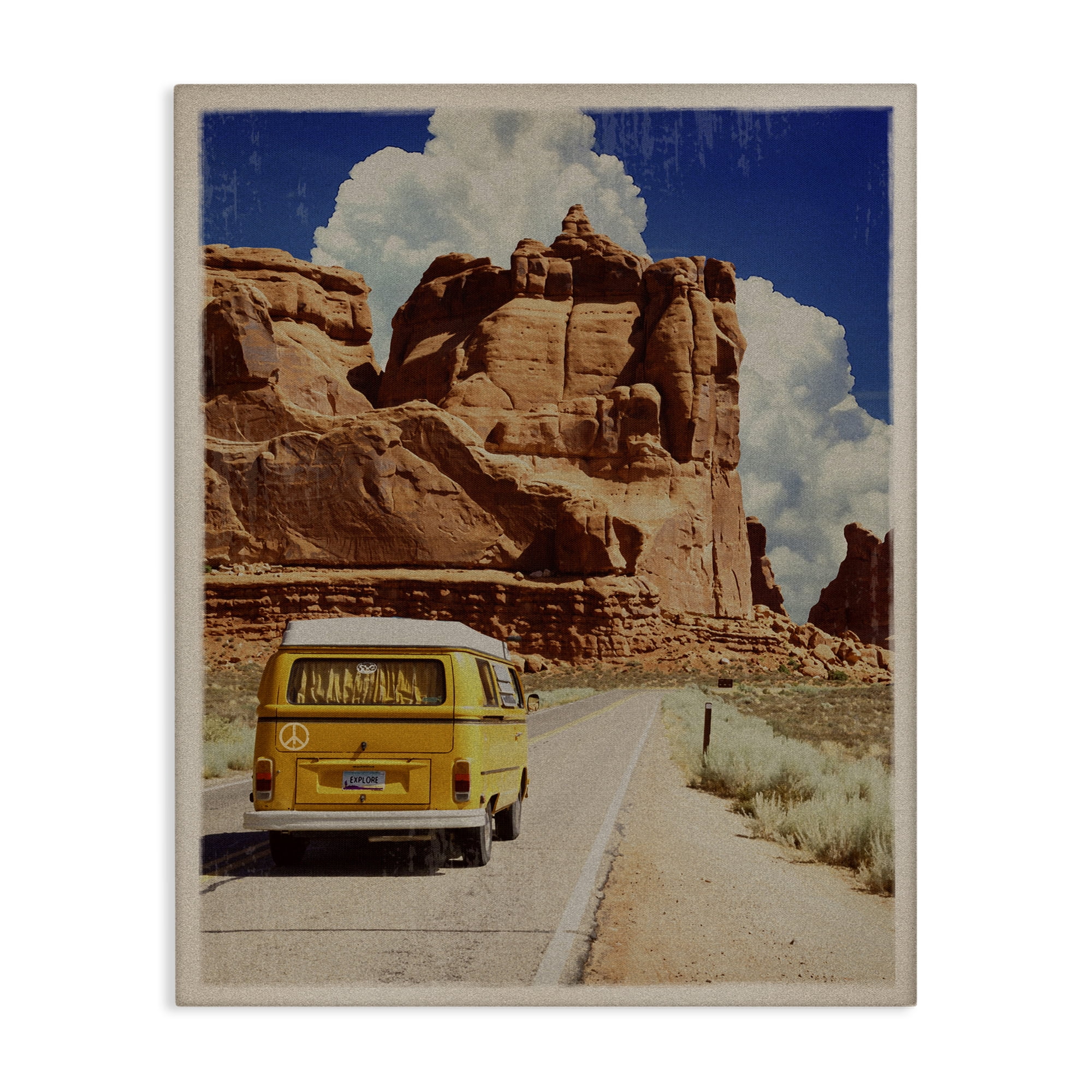 Retro Desert Adventure Canvas Wall Art, design by Old Red Truck