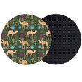 thumbnail image 1 of Retro Desert Camel Coasters Set of 2, Absorbent Coasters for Drinks, Tropical Animal Aloe Vera Leaves Dark Green Coaster for Desk Coffee Table Protection, Home Decor House Warming Gifts 4", 1 of 8