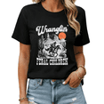 thumbnail image 1 of Retro Desert Cowboy Wranglin' Feral Children Graphic Tees Womens T shirt Black/White S-5XL Shirts Casual Western Tops, 1 of 4