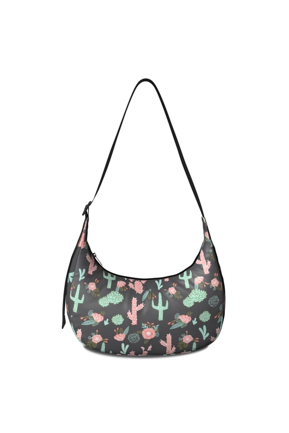 Retro Desert Succulent Cactus Crossbody Bag for Women Southwestern Succulent Boho Cactus Corduroy Shoulder Bag Minimalist Botanical Cactus Adjustable Strap Purse Lightweight Hobo Bag