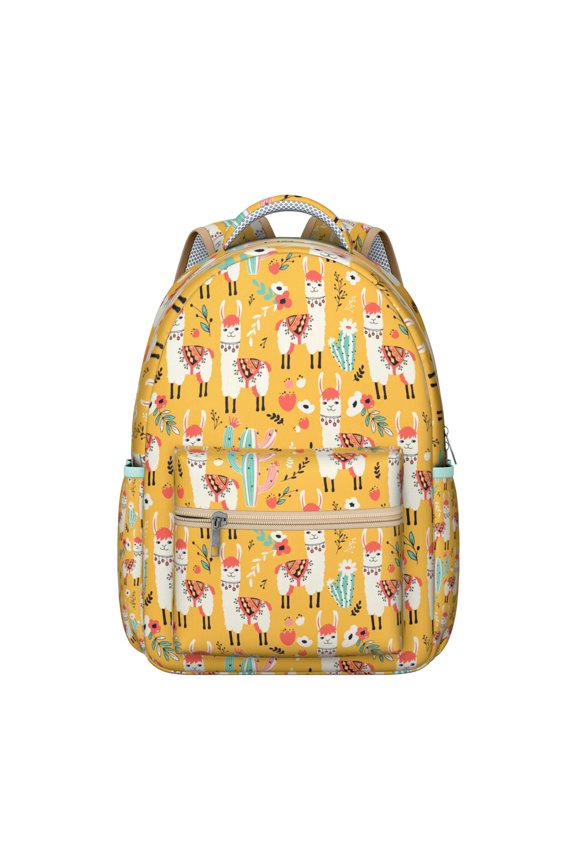 Retro Desert Succulent Ergonomic Student Backpack - Waterproof Bookbag with Breathable Mesh & Spacious Compartments for Commuters
