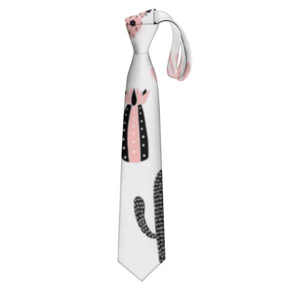 Retro Desert Succulent Tie & Floral Tie Design: Cute Kawaii Cactus Tie, Versatile for All Occasions