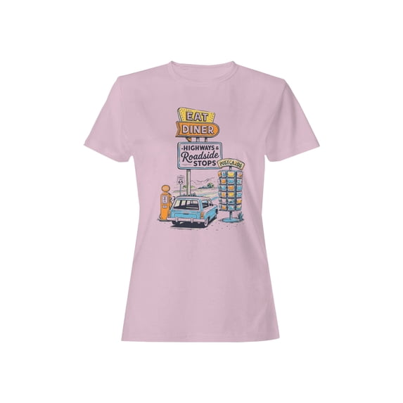 Retro Design Graphic Women's Light Pink T-Shirt