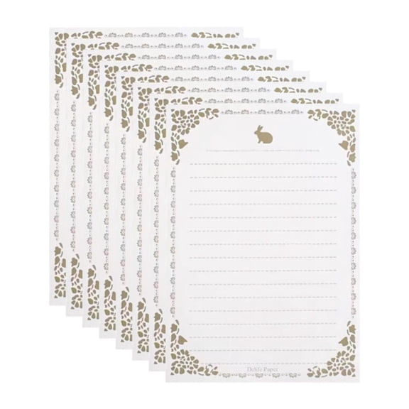 Retro Design Letter Paper, 8-Piece Stationery Set, Smooth Paper for Fountain Pens and Markers, Suitable for Special Occasions, Announcements, Journaling, Classic Style for Correspondence, By Harlik