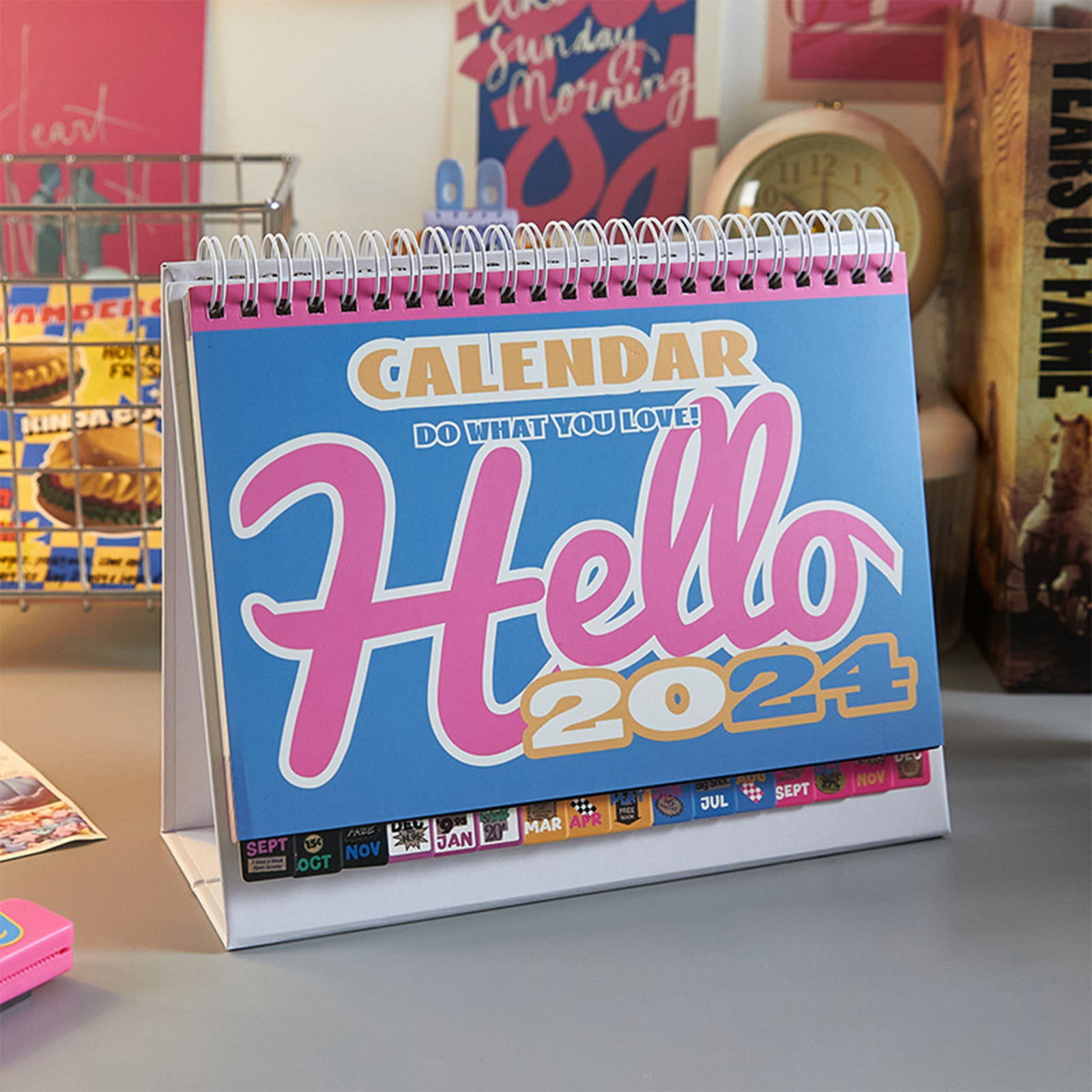 Retro Desk Calendar Planner Business Note Taking Cute Desktop Calendar