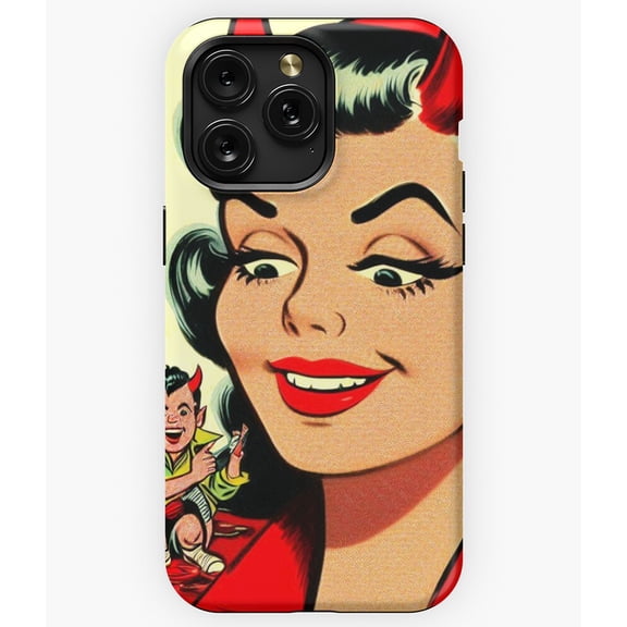 Retro Devil Woman Vintage Pin-Up Style Graphic A8825 Phone Case for iPhone 11 to 17 Pro Max