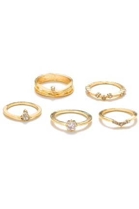 Retro Diamond Ring Combination Set 5-piece Female