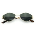 thumbnail image 1 of Retro Diamond Shape Hustler Metal Rim Gangster Sunglasses Gold - Green, 1 of 8