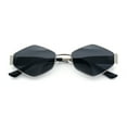 thumbnail image 1 of Retro Diamond Shape Hustler Metal Rim Gangster Sunglasses Silver - Black, 1 of 8