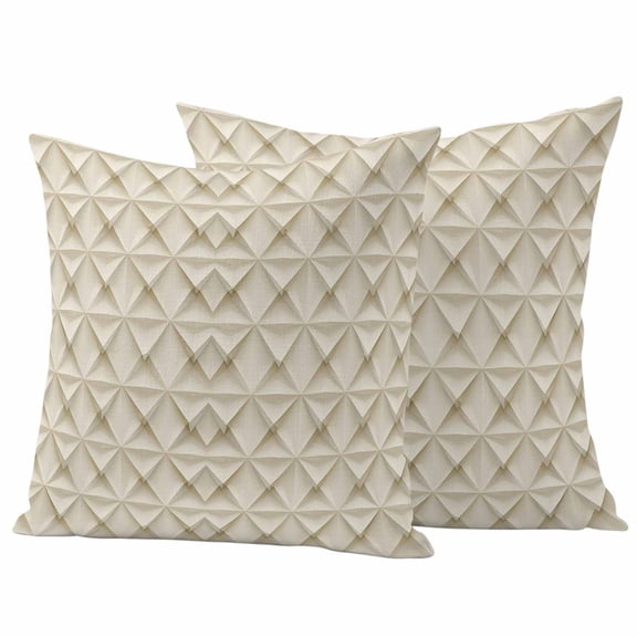 Retro Diamond Texture Outdoor Pillow Covers 24"x24" Set of 2, Beige Gradient Turkish Pattern Waterproof Throw Pillow Covers for Patio Furniture, Decorative Cushion Covers for Porch