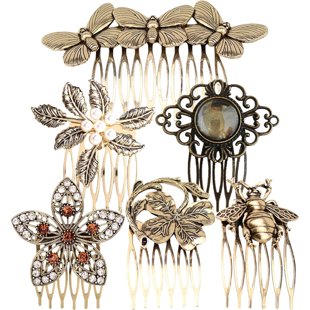 Retro Diamonds Hair Comb Bridal Headpiece Combs for Thick Vintage