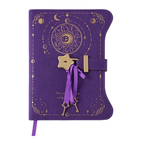 Retro Diary Notebook PU Leather Journal with Lock and Key 360 Pages Lined For Daily Writing Journaling and Note Taking