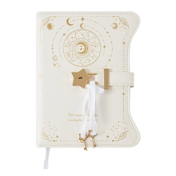 Retro Diary Notebook PU Leather Journal with Lock and Key 360 Pages Lined For Daily Writing Journaling and Note Taking