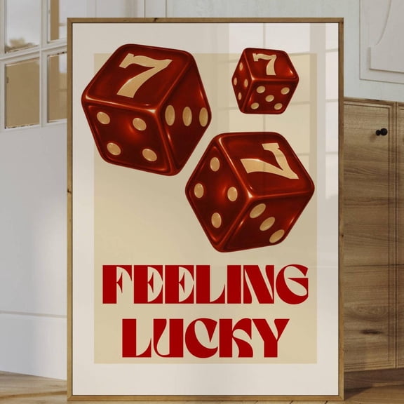 Retro Dice Poster: Lucky Casino Game Room Art UNFRAMED PAPER POSTER, Home Decor, Vintage Gift, Living Room Dercor
