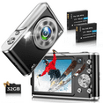 thumbnail image 1 of Retro Digital Camera 4K, with Dual Camera Date Stamp Autofocus 32GB TF Card 48MP Filter Effects, Portable Travel Vlogging Camera, Black, 1 of 9