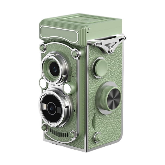 Retro Digital Camera TLR Style, Twin-Lens Vintage Camera with 64MP Photo 1080P Video, 1.54" Screen, Portable Pocket Camera for Teens Beginners(Green)