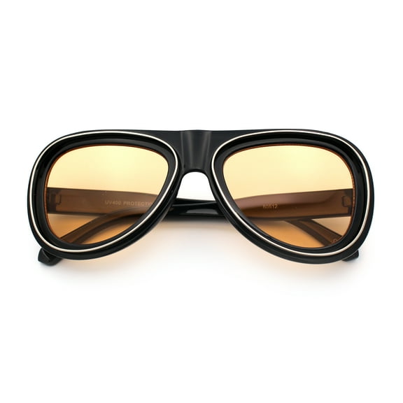 Retro Dimensional Metal Socket Rim Tear Drop Shape Racer Plastic Sunglasses Black Silver - Beige