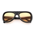 thumbnail image 1 of Retro Dimensional Metal Socket Rim Tear Drop Shape Racer Plastic Sunglasses Black Silver - Beige, 1 of 7