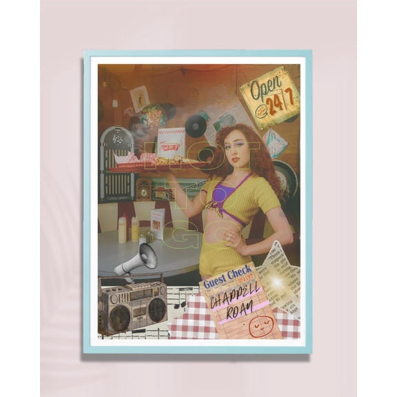 Retro Diner Aesthetic Wall Art Chappell Roan Inspired Vintage Collage Poster Music Decor UNFRAMED 24x36