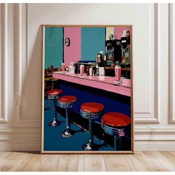 Retro Diner Poster Counter Wall Art Milkshake Bar Print 2