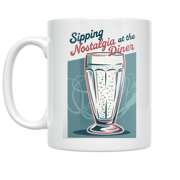 Retro Diner Vibes Design - Nostalgia Enthusiast - 11 oz Ceramic Coffee Mug