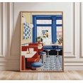 thumbnail image 1 of Retro Diner Vintage Cafe Red Booths Mid Century Kitchen Decor, Unframed Canvas 12x16in, 1 of 4
