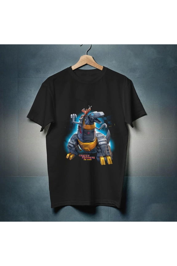 Retro Dino Robot Graphic Shirt – 80s Mecha Toy-Inspired Tee New Instock-TH25594