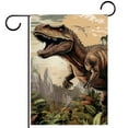 thumbnail image 1 of Retro Dinosaur House Flag Double Sided Vertical 28X40 Inch Farmhouse Decor for Seasonal Holiday Yard Garden Outside Outdoor Banners Decorative, 1 of 6