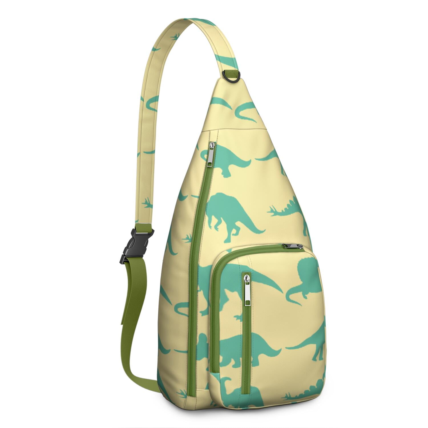 Retro Dinosaur Print Sling Backpack – Lightweight Crossbody Bag for Hiking, Travel & Daily Adventures