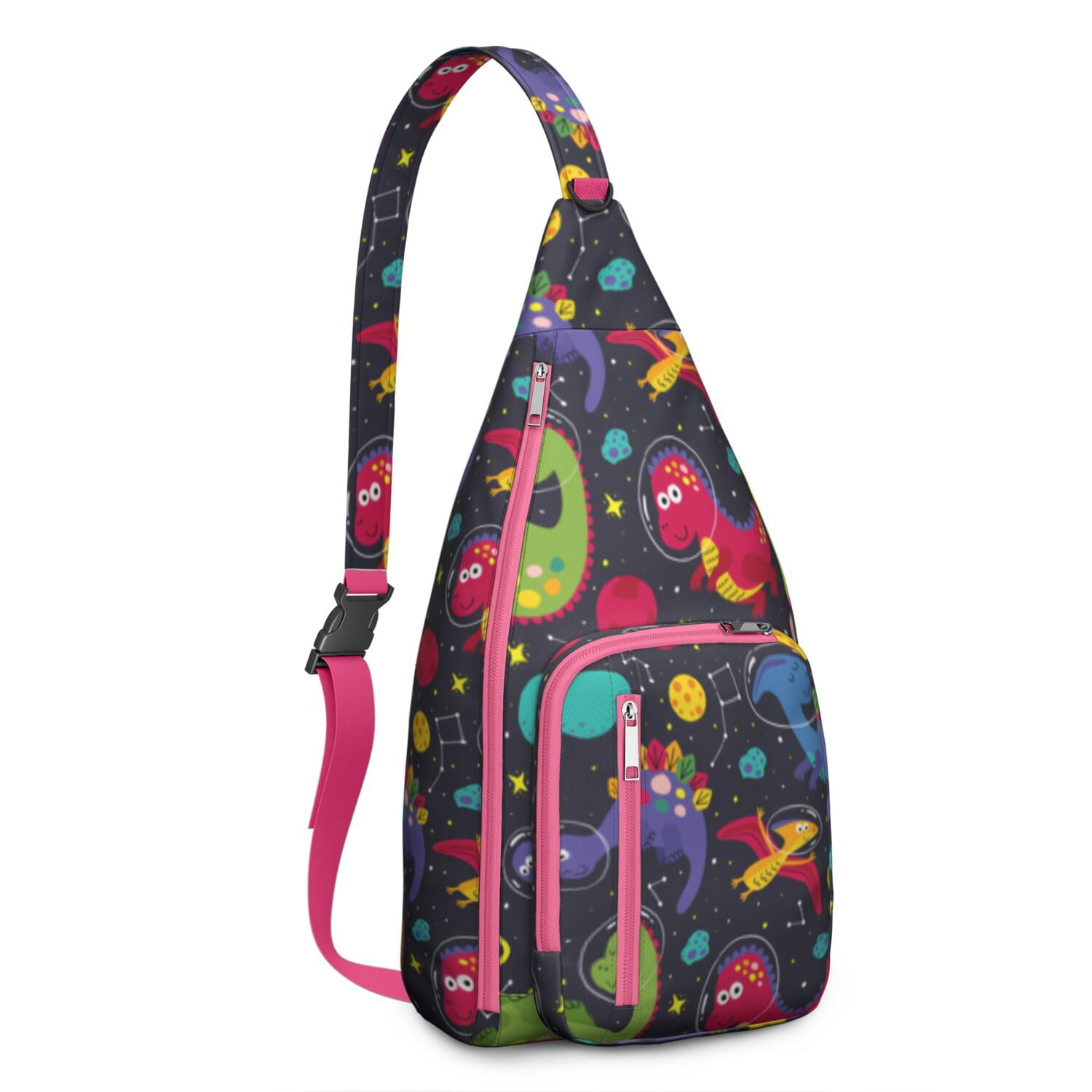 Retro Dinosaur Print Sling Backpack – Lightweight Crossbody Bag for Hiking, Travel & Daily Adventures