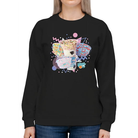 Retro Dippin’ Dots Delight - Colorful Ice Cream Treat Graphic Women's Sweatshirt