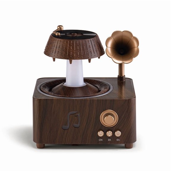 Retro Disc Rotating Raindrop Aroma Diffuser, Large Mist Ultrasonic Humidifier for Home Bedroom Desktop