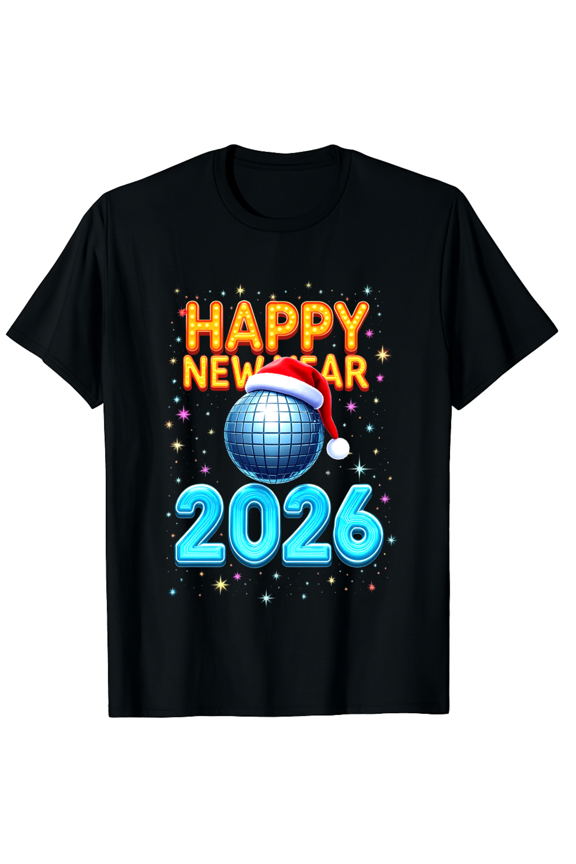 Retro Disco Ball Happy New Year 2026 Christmas Xmas Tee Tank Top (Men's, Women's)