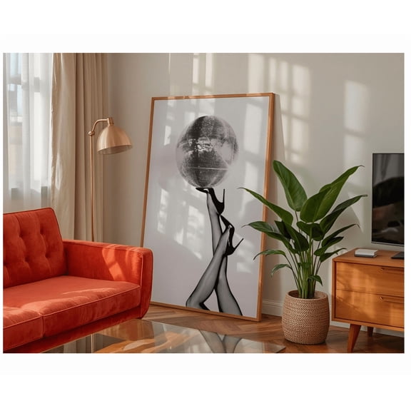 Retro Disco Ball Poster 60'S Fashion Photography Ibiza Party Decor