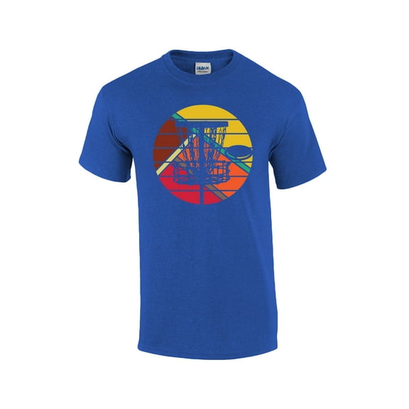 Retro Disk Golf Mens Short Sleeve T-shirt Graphic Tee-Antique Royal-xxxl
