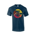 thumbnail image 1 of Retro Disk Golf Mens Short Sleeve T-shirt Graphic Tee-Heather Navy-small, 1 of 4