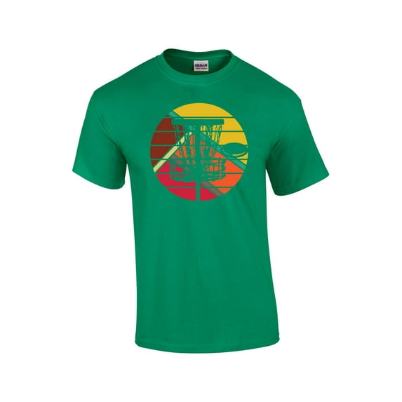 Retro Disk Golf Mens Short Sleeve T-shirt Graphic Tee-Kelly Green-medium