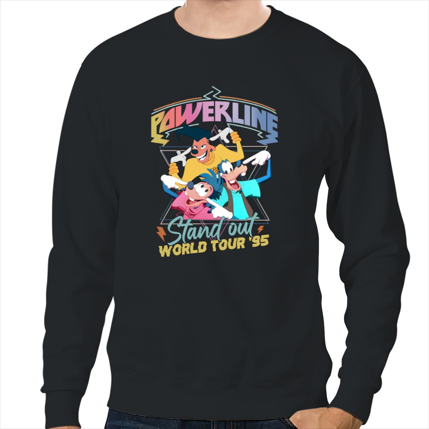 Retro Disney A Goofy Movie Powerline World Tour 95 A Goofy Movie Vintage Disney Powerline Sweatshirt Trending Unisex Cotton Sweatshirt Walmart