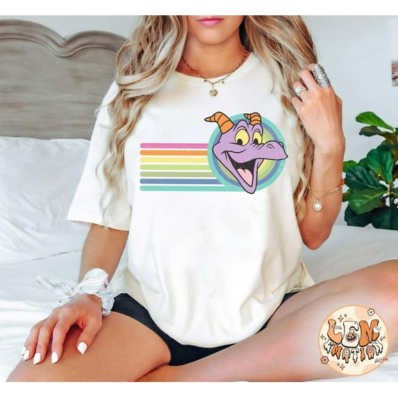 Retro Disney Figment Comfort Colors T-Shirt, Disney Epcot, Disney 1980 1990 Epcot, Disneyland, Disneyworld Shirt, Disney Family Trip,Ivory color,size 3XL