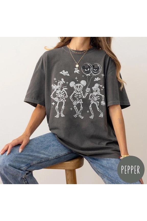 Retro Disney Halloween Skeleton Shirt, Mickey's Not So Scary, Trick Or Treat Shirt, Halloween Party 2025 Shirt, Disney Halloween 2025 Shirt