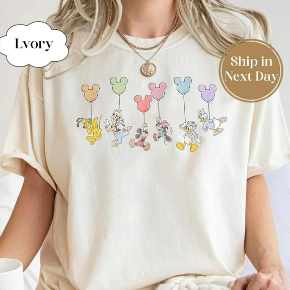 Retro Disney Mickey And Co Balloon Shirt, Disney Mickey And Friends Tee, Disney Vacation Outfit, Mickey Balloon Family Trip, S-5XL Shirt