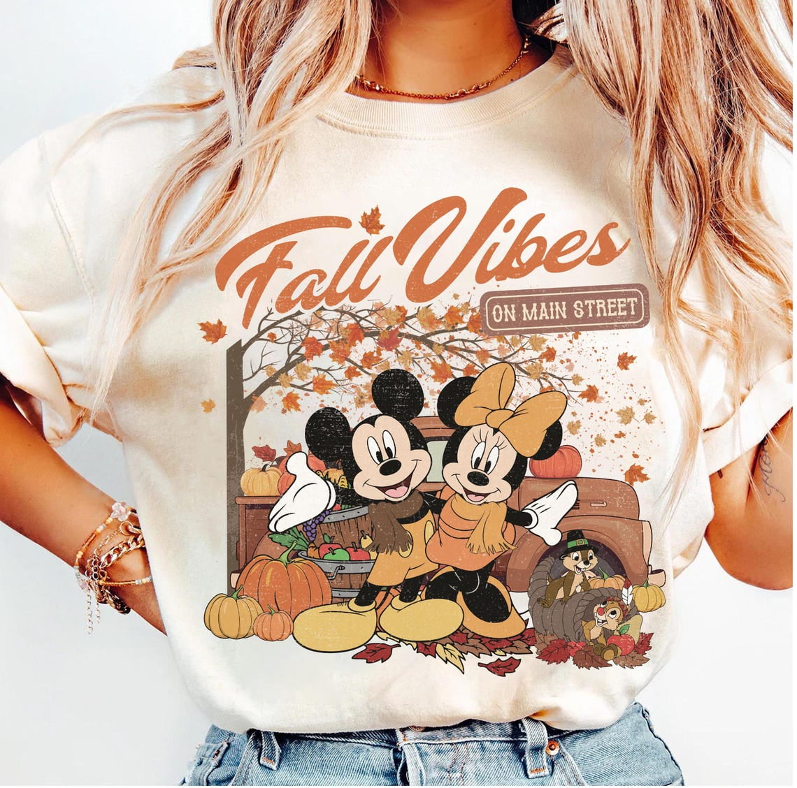 Retro Disney Mickey and Minnie Fall Vibes on Main Street Shirt, Fall ...