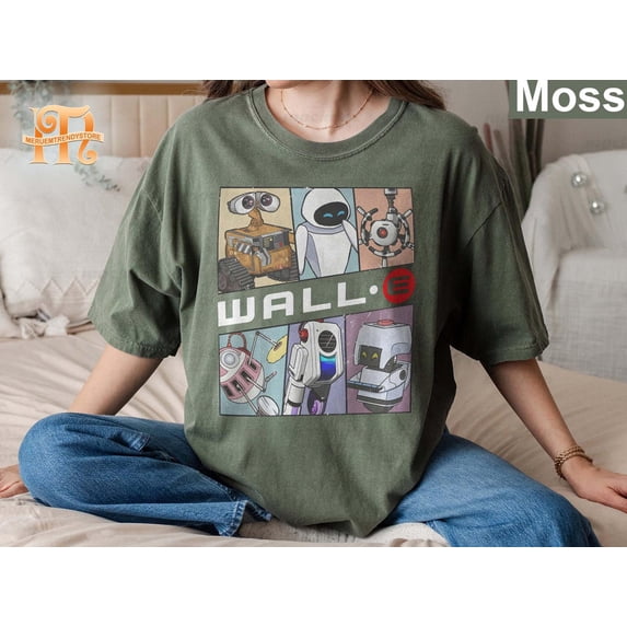 Retro Disney Pixar Wall-E Comfort Colors T-Shirt, Disney Character, Wall-E Triangles And Eve, Disneyworld, Disneyland, Disney Family Shirt