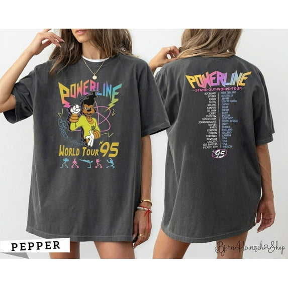 Retro Disney Powerline Comfort Colors T-Shirt, Powerline Stand Out Tour, Powerline, Goofy Movie, Powerline World Tour, Disney Goofy Movie, Yam Color, Size S