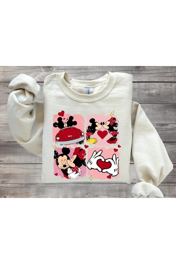 Retro Disney Valentine Main Street Classic Couple Sweater Sweatshirt All size S-3XL