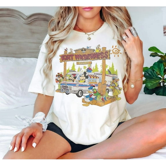 Retro Disney World Fort Wilderness Resort, Vintage Mickey and Friends Fort Wilderness Happy Camper Shirt, 90’s Disneyworld Magic Kingdom Tee
