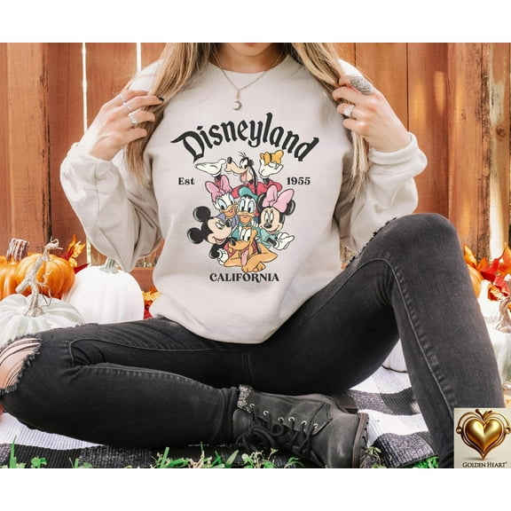 Retro Disneyland 1955 California Sweatshirt, Vintage Disneyland Sweatshirt, Disneyland Women's Sweatshirt, Trendy Cute Mickey Sweatshirt
