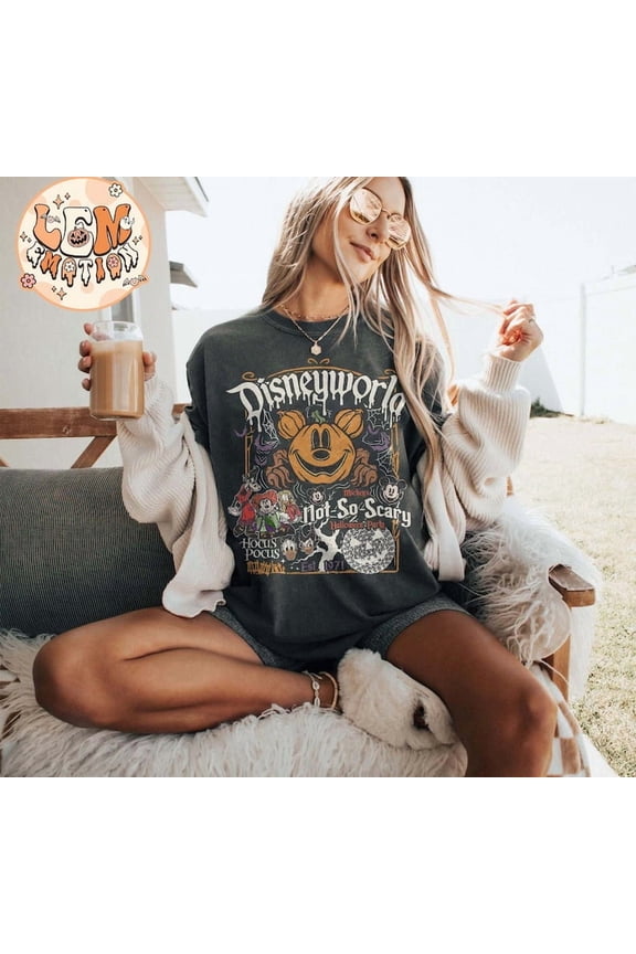 Retro Disneyworld Est 1971 Halloween Comfort Colors Shirt, Mickey's Not So Scary Party Shirt, Hocus Pocus Shirt, Disney Halloween Shirt ,pepper Color,Size M