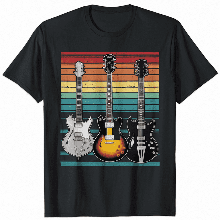 Bass Player Retro Distressed Tshirt - Bass Guitar Tee Shirts