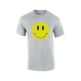 thumbnail image 1 of Retro Distressed Happy Face Smile Mens Short Sleeve T-shirt Graphic Tee-Sport Grey-xl, 1 of 4